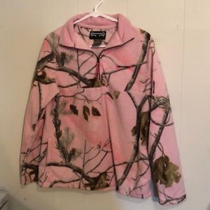 Real tree pink camouflage fleece pullover